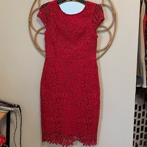 Magenta Lace bodycon dress
